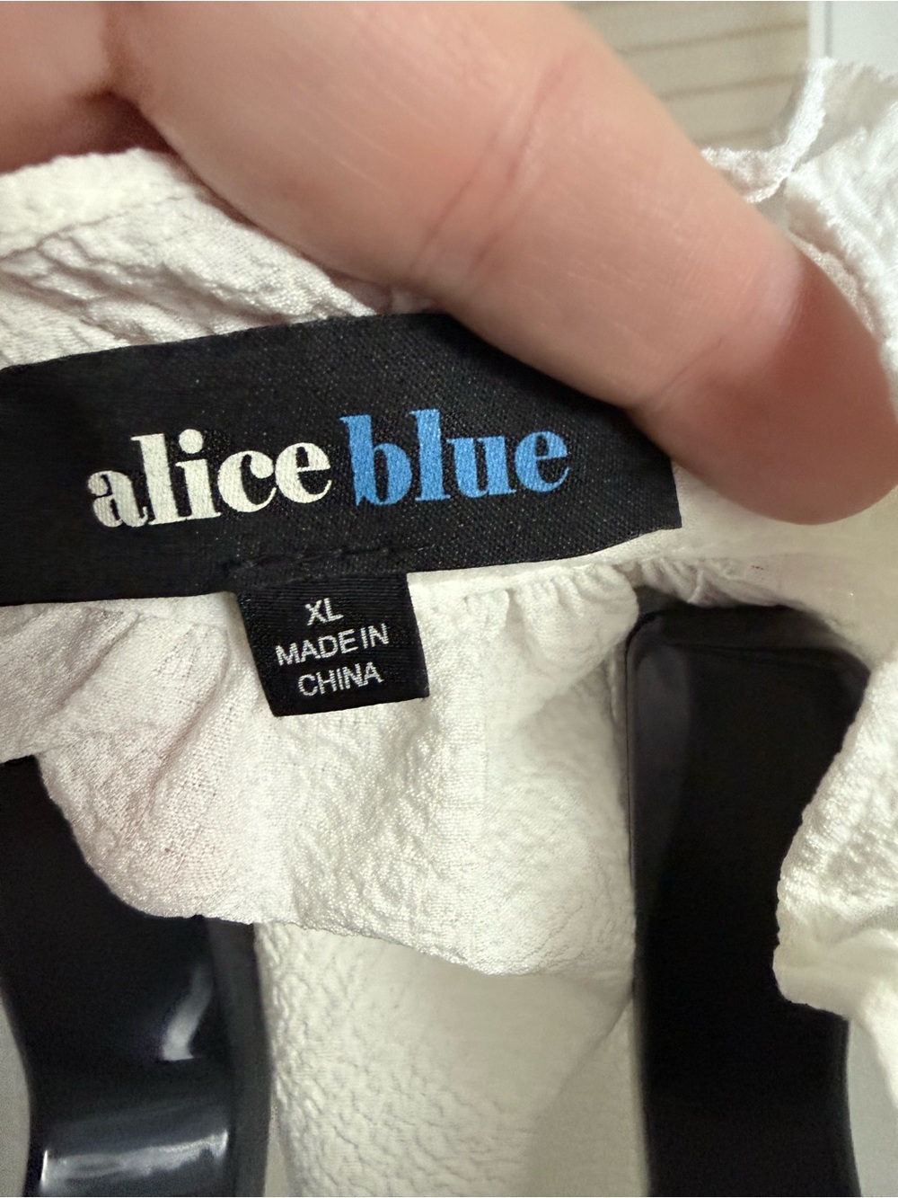 Alice Blue White Ruffled Lace-Trim Blouse puff sleeves semi sheer button down XL - Picture 3 of 15